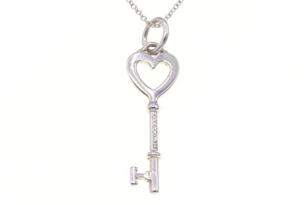 Tiffany Co Necklace Heart Key Sterling Silver Pendant Accessory Choker